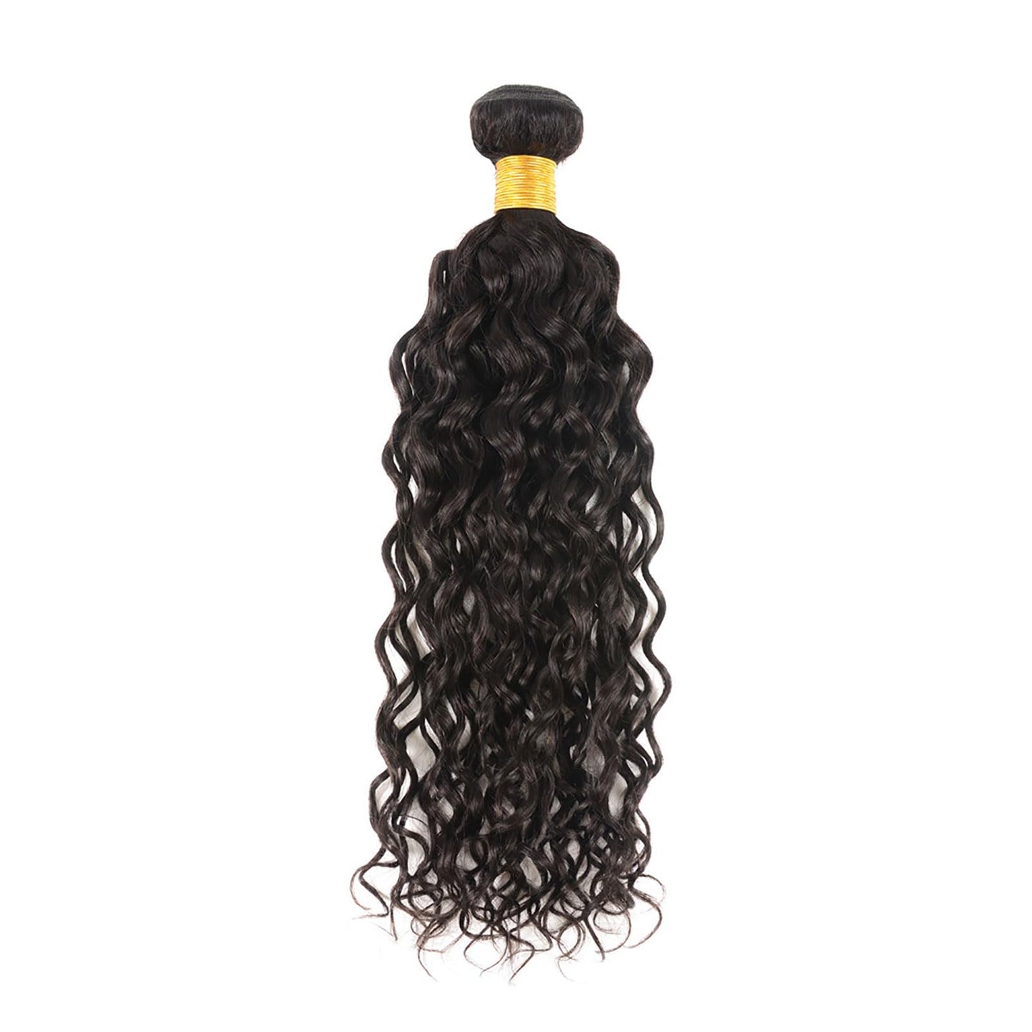 Huarisi Water Wave Human Hair 1 Bundle Wet and Wavy Bundles 100% Unprocessed Virgin Curly Hair Extensions 14 Inch Natural Color