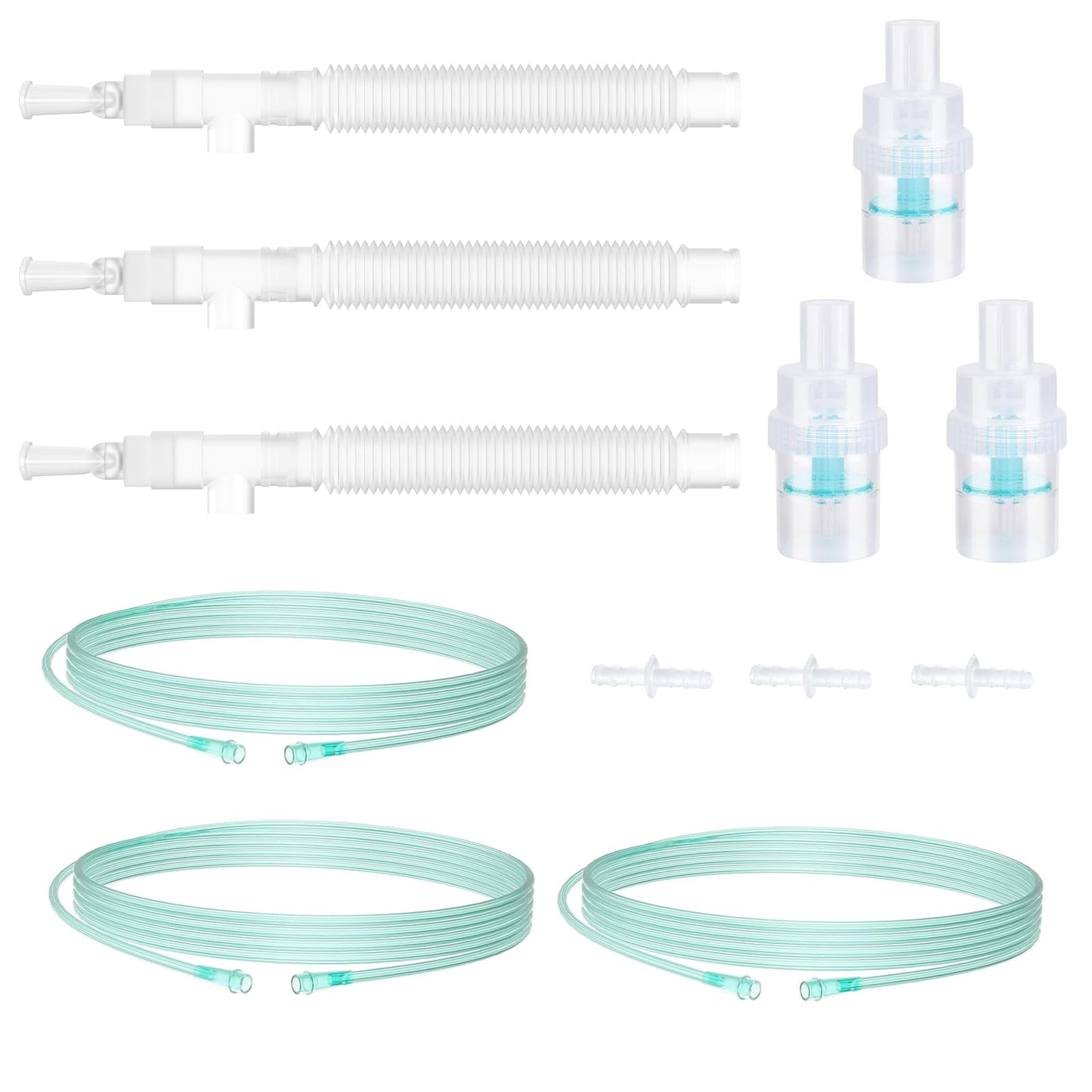 3 Packs Nebulizer Replacement Kit Nebulizer Tubes and Nozzles with Adjustable Telescopic Tubes for Adults and Children
