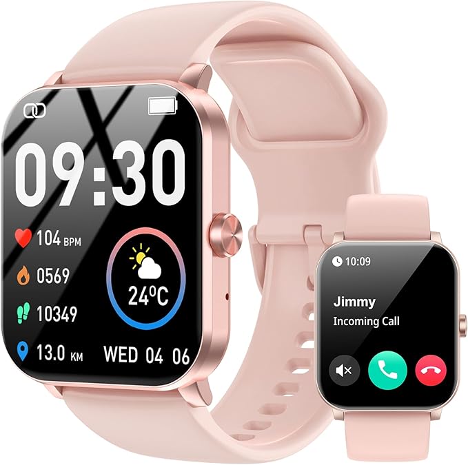 Smart Watch, 1.85" HD Smartwatch for Men Women (Answer/Make Calls), Fitness Watch with Heart Rate/Sleep/IP68 Waterproof/12...