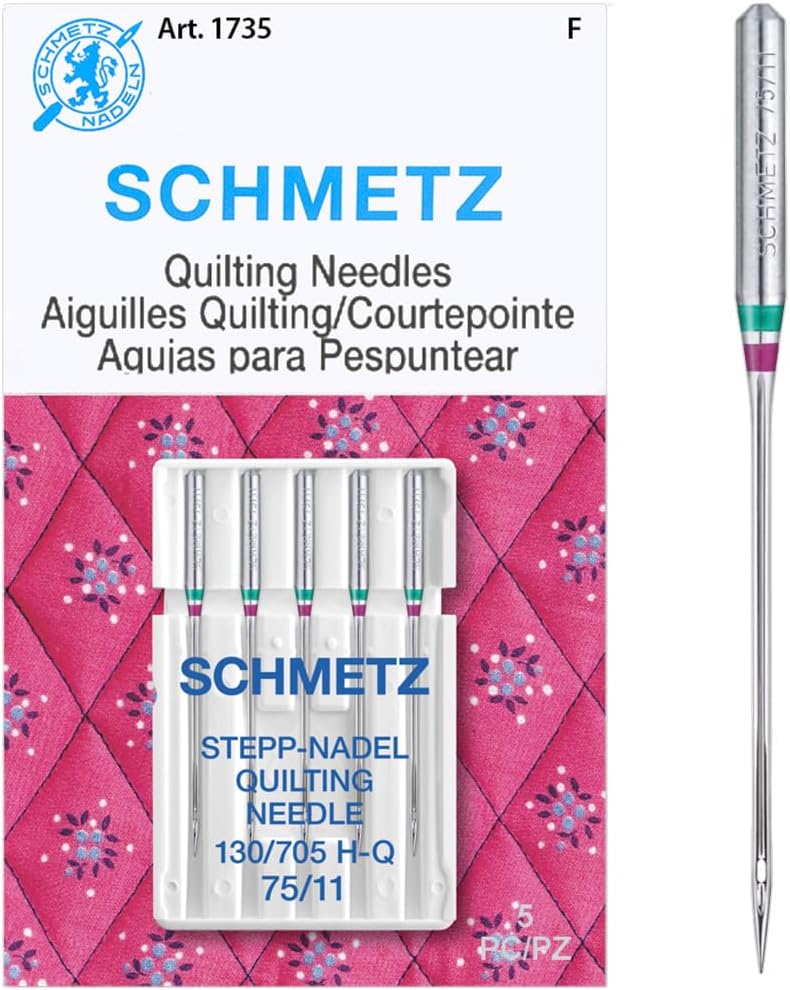 SCHMETZ Quilting Needles - Size 75/11, 5-Needle Cards, Pack of 1