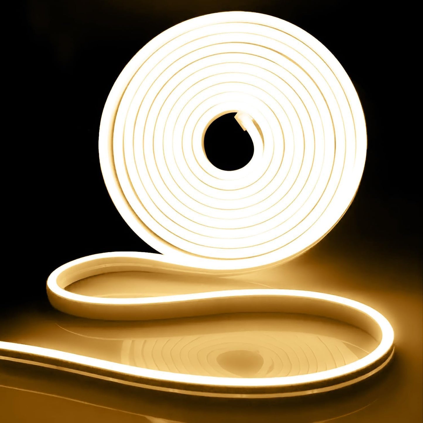 iNextStation 12V LED Strip Lights, 16.4FT Waterproof Dimmable Flexible Neon Rope Light, Warm White, Model 12V6*12