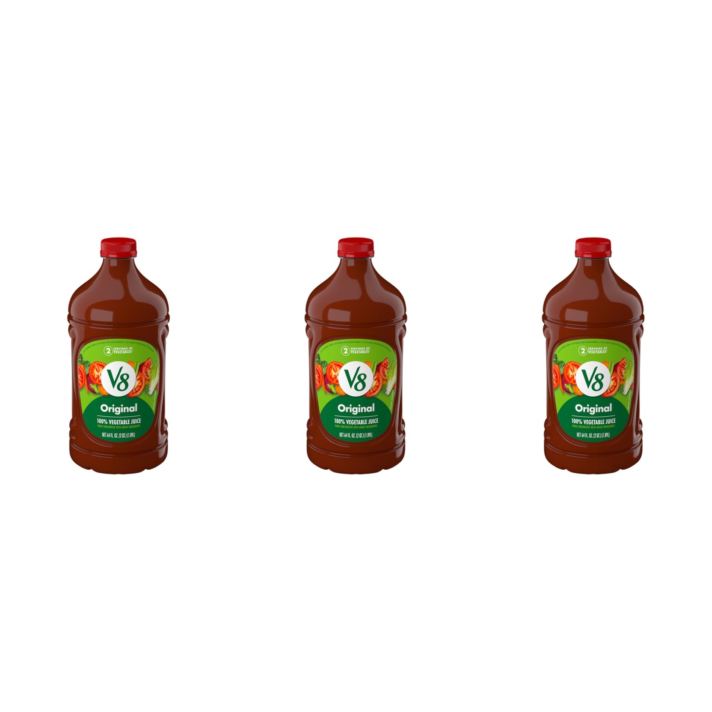 V8 Original 100% Vegetable Juice, 64 fl oz Bottle (Pack of 3)