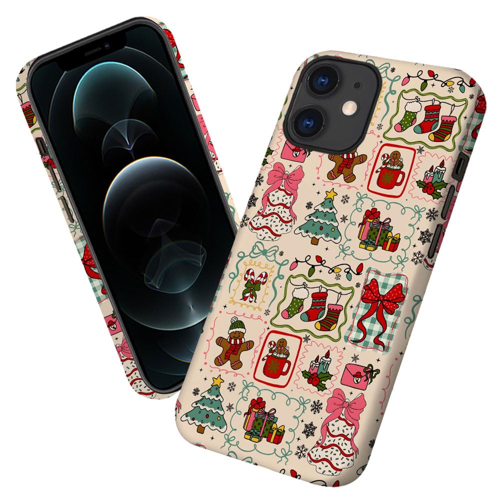Case for iPhone 11,Christmas Tree Gingerbread Man Phone Case Military-Grade Drop Protection Cover for Women Girl - Frosted