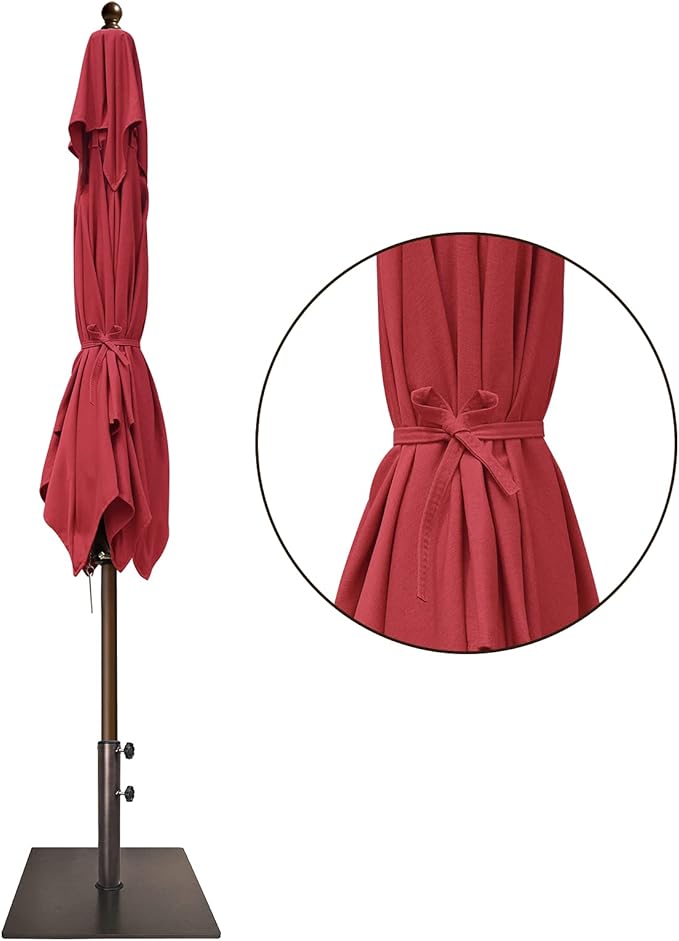 EliteShade USA 10-Year-Non-Fading 6x6Ft Square Market Umbrella Patio Outdoor Table Umbrella with Ventilation, Burgundy