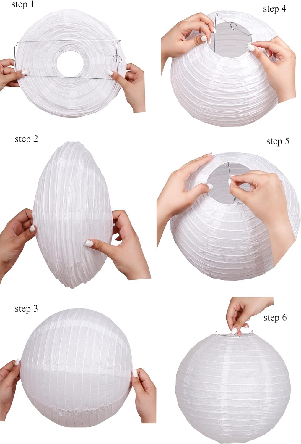 Matissa Round Paper Lanterns - 10 White Paper Decor For Wedding & Birthday Party, Pack Of 3