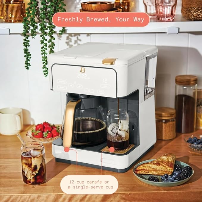 Beautiful Multi-Brew 12-Cup Programmable Coffee Maker with Touch Display by Drew Barrymore (Icing)