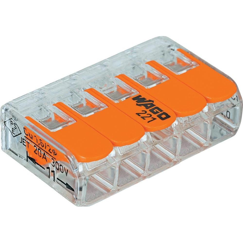 Wago 221-415 Lever-Nuts 5 Conductor Compact Connectors 10 PK