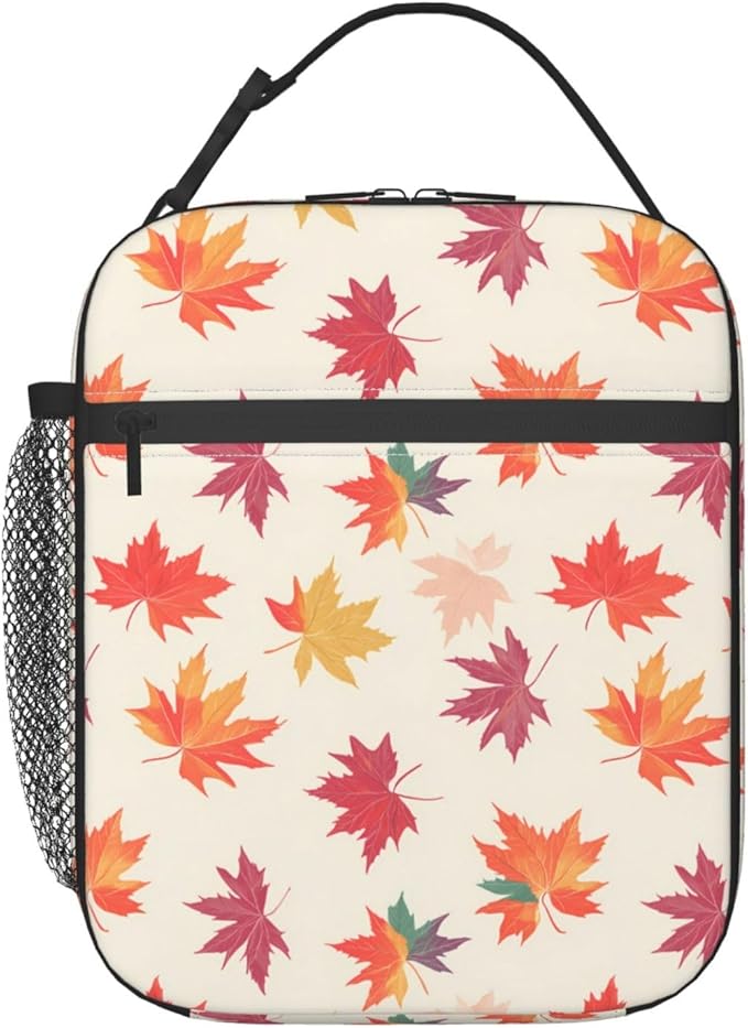 Maple Leaf Lunch Box for Women Kids Girls Insulated Lunch Bag Lunchbox Adults Lunch Tote Bags Reusable Cooler for Work Office School Picnic Travel