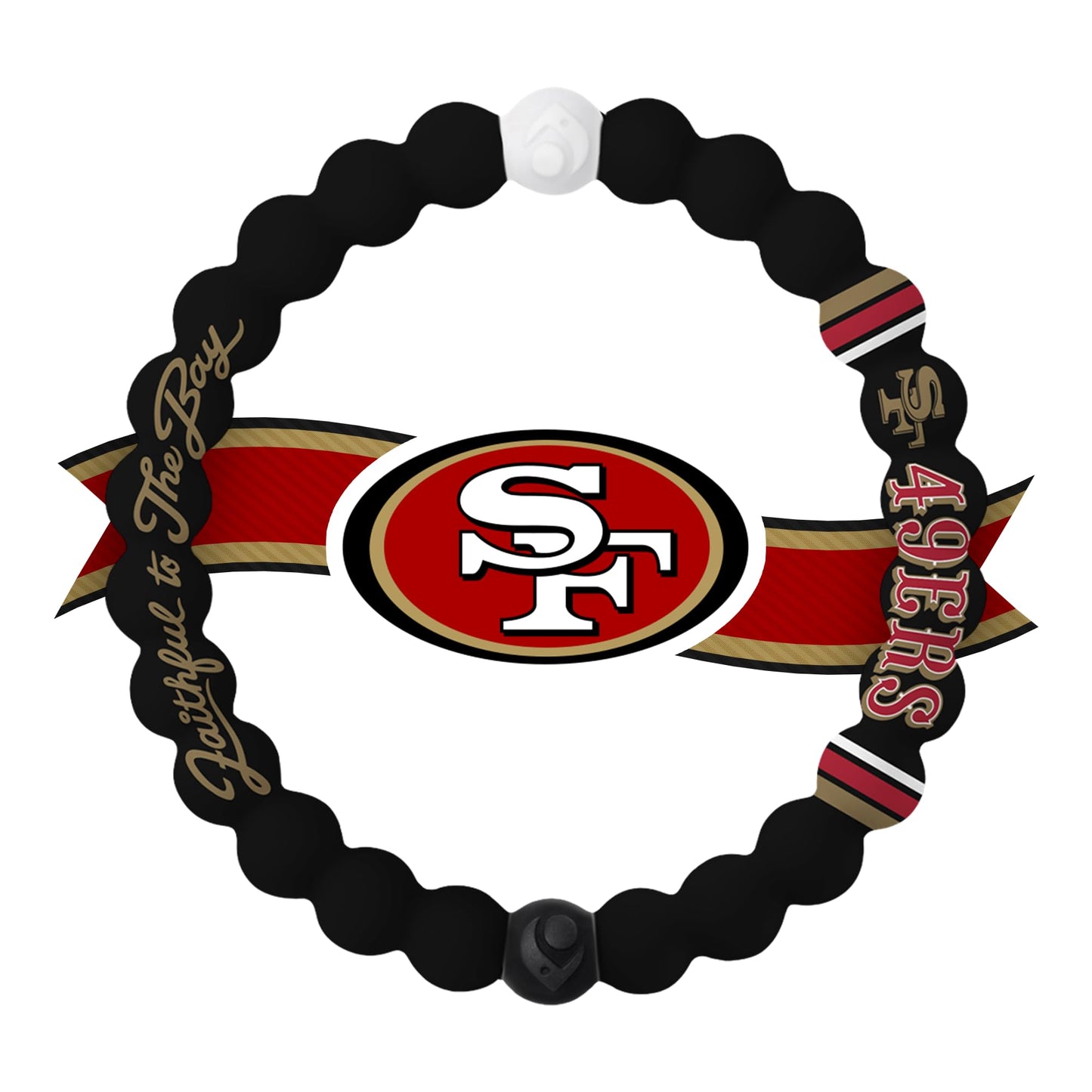 Lokai NFL Football Collection Silicone Beaded Bracelet, San Francisco 49ers Classic (Small) - Beaded Bracelet for Women & Men, S