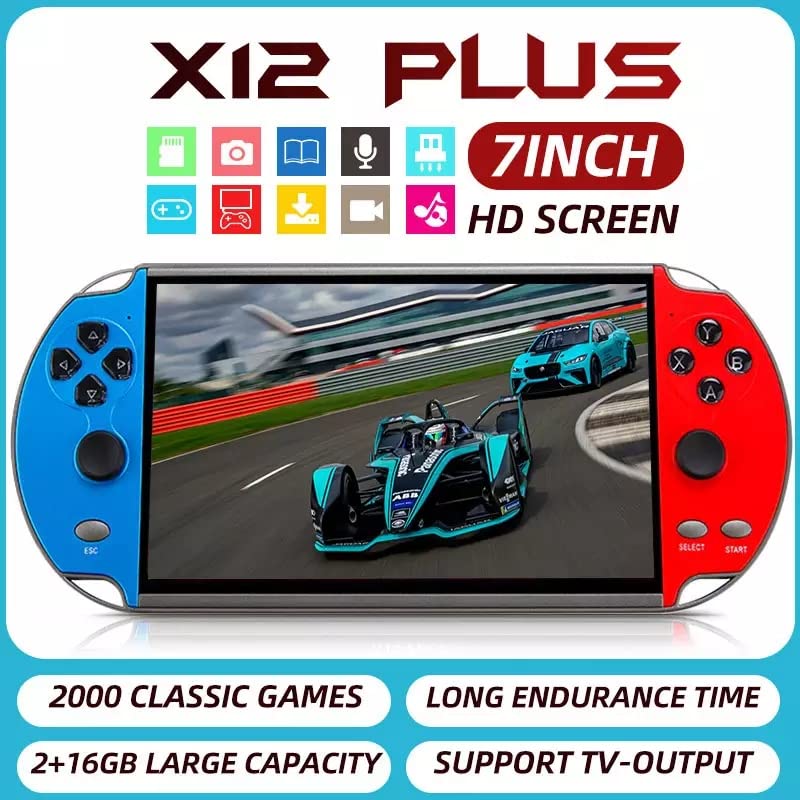 TCDSTAR Original factory 16GB Retro Handheld Games Player x 12 plus 10000games Portab 7 Inch e-book MP5 Video Game Consoles Birthday Gift for kids Adults