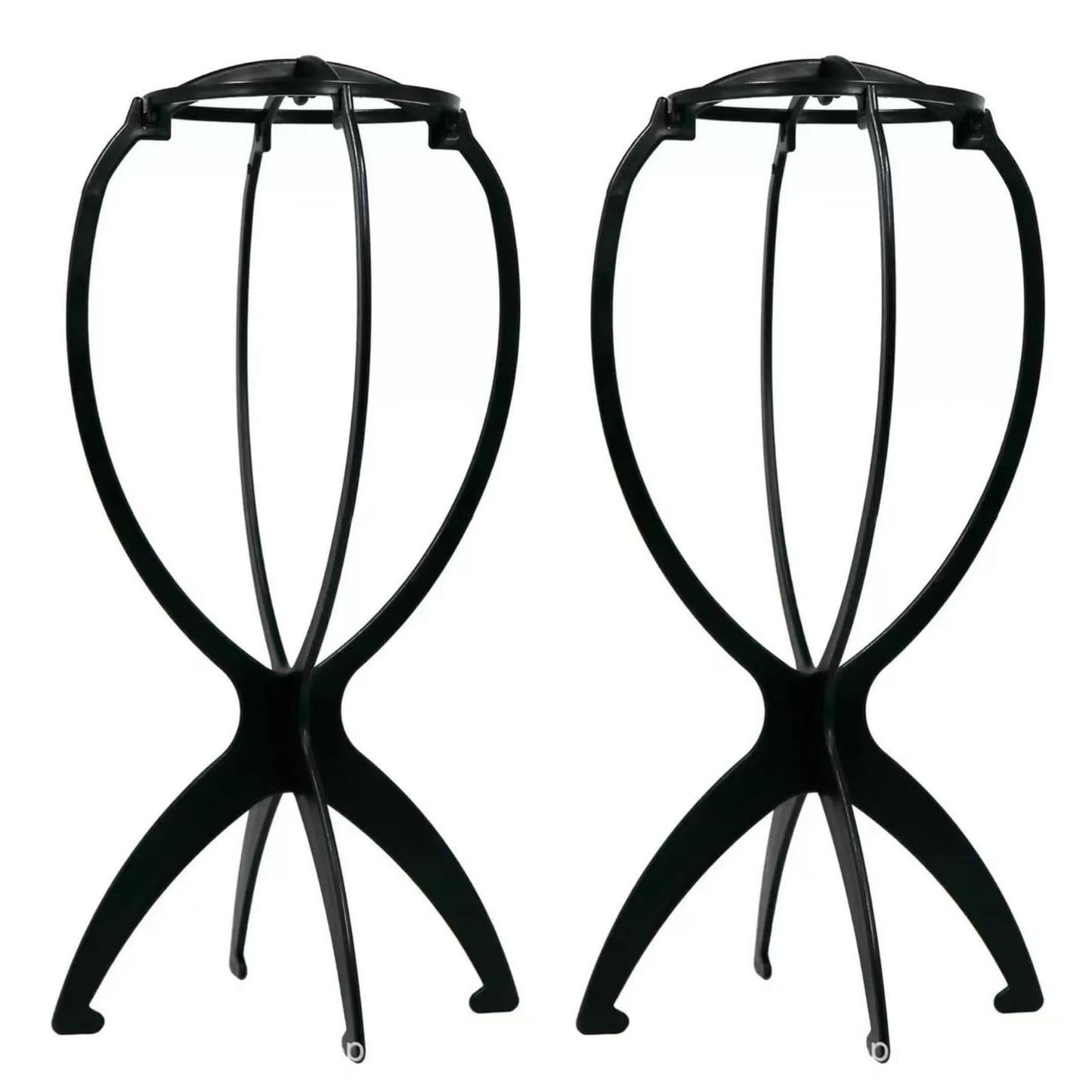 MYCNIMY 2 Pack Wig Head Stand - Portable Travel Wig Holder & Hat Storage for Multiple Wigs , Stylish Black Design (13.8 inches)
