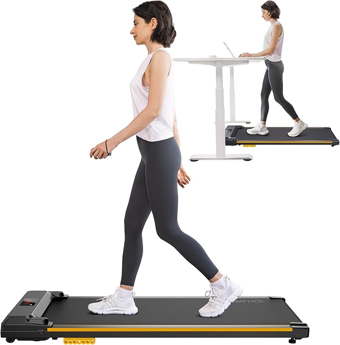 UREVO Foldimix 5L Treadmills for Home, Dual Brushless Motorized 3.0HP ，9% Auto Incline Walking Pad with Adjustable Handle ...