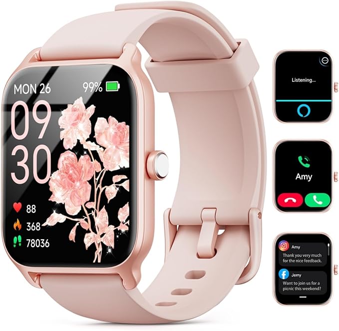 Smart Watches for Women (Android/iPhone), 1.85" HD Alexa Smart Watch with Bluetooth Calls/Messages/Reminders, 24/7 Heart R...