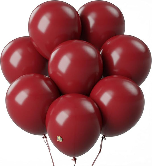 AFTERLOON® Biodegradable Balloons 24 pcs Ruby Red 12 Inch, Matte Color Thickened Extra Strong Latex Helium Float, Multicol...
