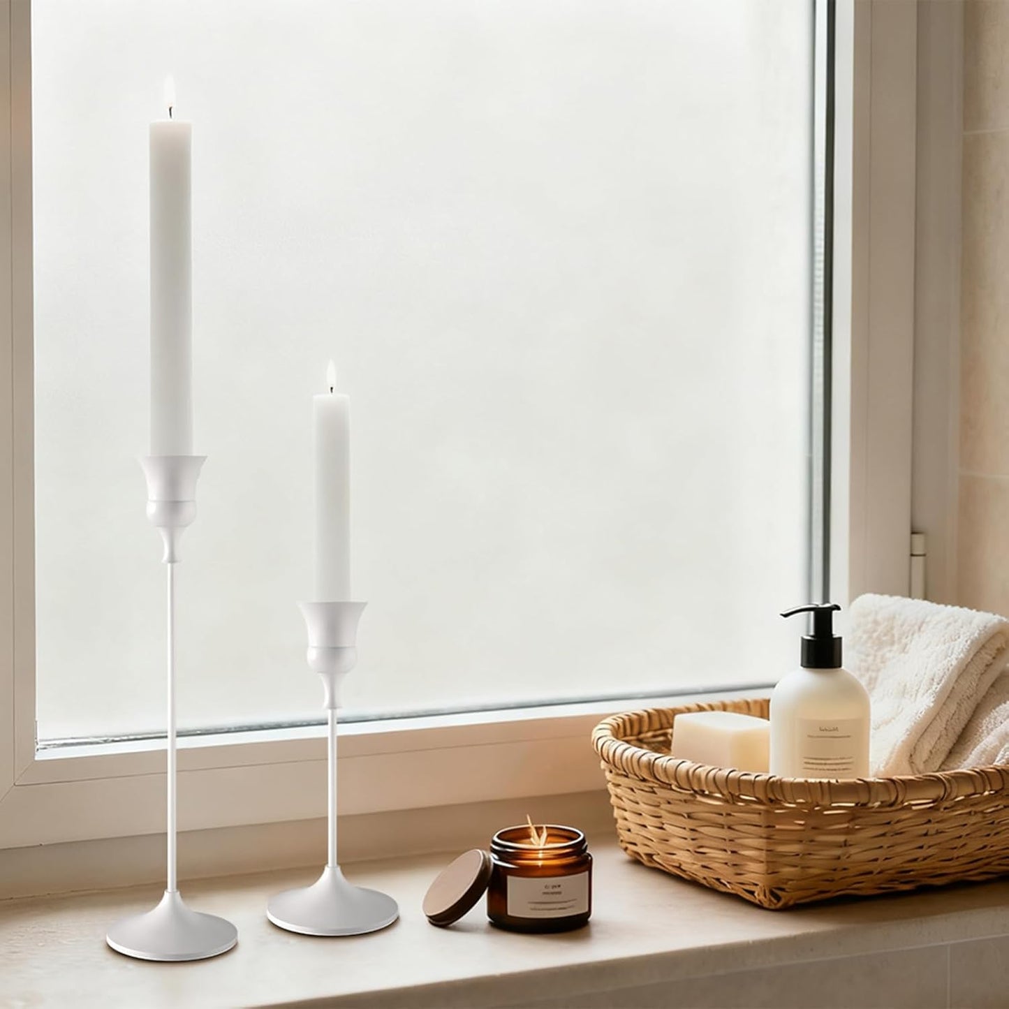 Candlestick Holders White, 9 Packs Taper Candle Holder for Candlesticks, Candle Sticks Holder Decor for Home Decor