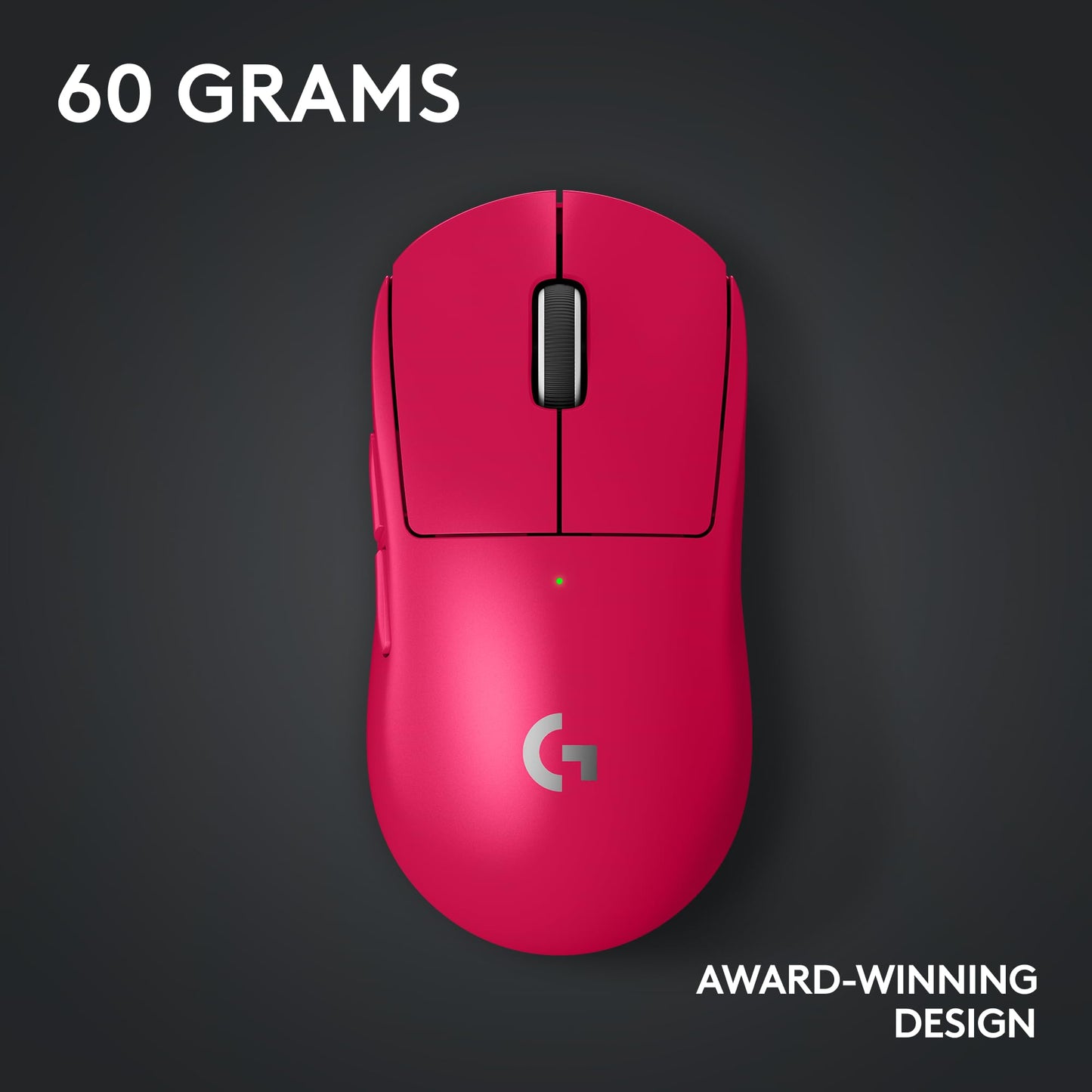 Logitech G PRO X Superlight 2 Lightspeed Wireless Gaming Mouse, Lightweight, LIGHTFORCE Hybrid Switches, Hero 2 Sensor, 32,000 DPI, 5 Programmable Buttons, USB-C Charging, PC & Mac - Magenta
