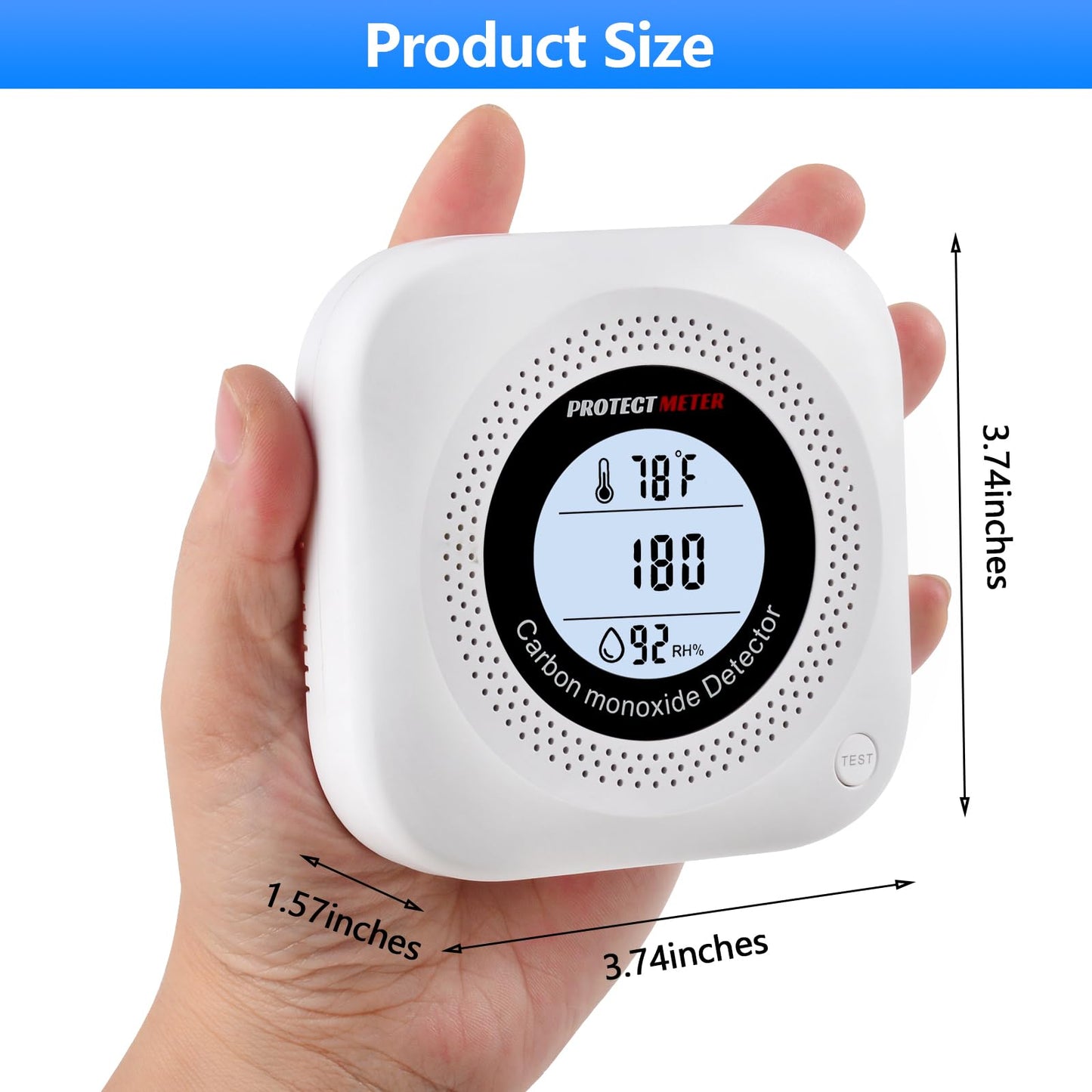 Carbon Monoxide Detectors,3 Pack 3in1 Portable Carbon Monoxide detectors Plug in Wall for Travel, CO Alarm/Monitor for Home/Hotel Room/RV with AC Socket with Temperature & Humidity Detectors