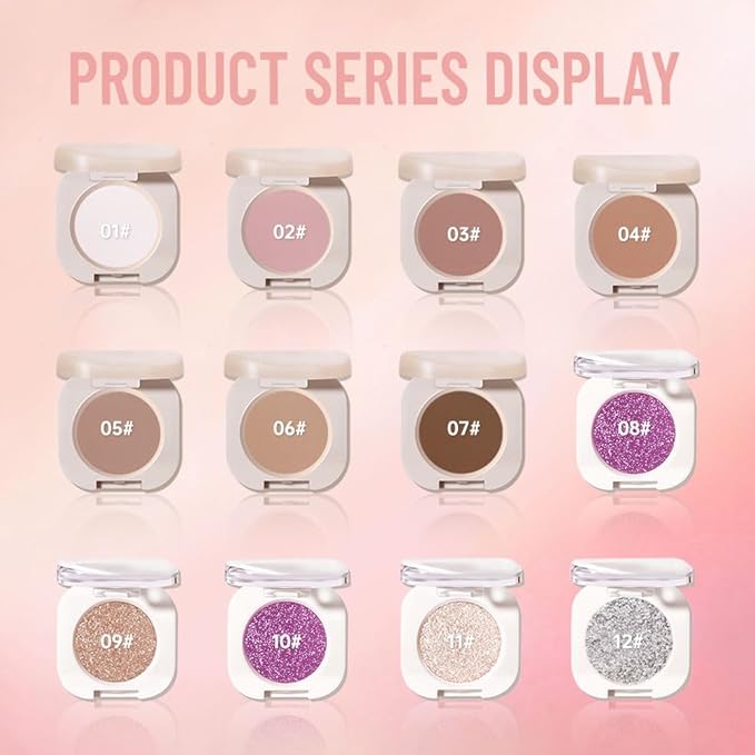 Pearlescent mini Eyeshadow Highly Pigmented Blend Matte & Shimmer EyeShadow,Cream Moisturizing Waterproof&Long Lasting Eye Makeup Natural Luminous Makeup Look (B04, 1 Count (Pack of 1))