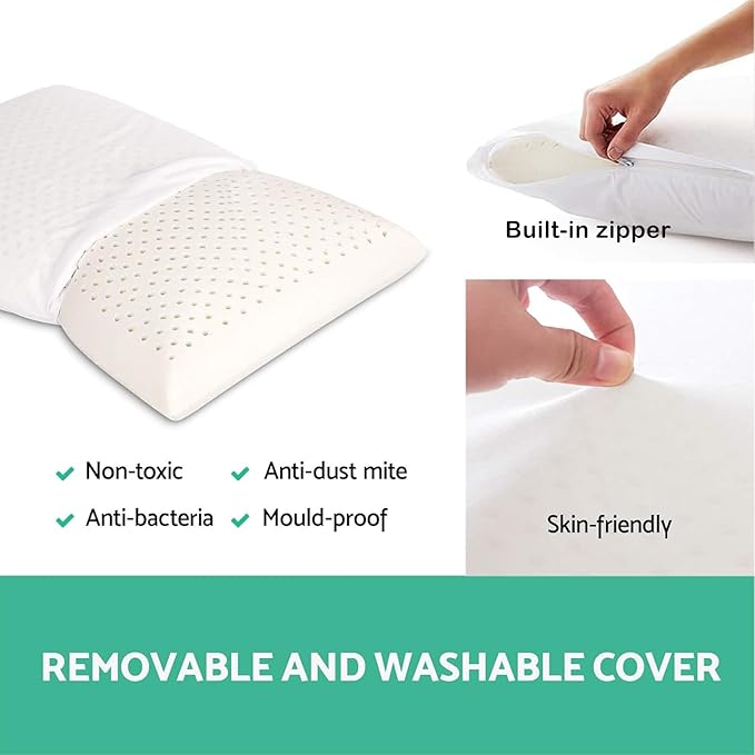 Artka 100% Natural Premium Talalay Latex Pillow, Latex Foam Pillow Medium Firm Helps Relieve Pressure, Neck and Shoulder Pain, No Toxic Memory Foam Chemicals, Best Gift (King (Extra Soft))