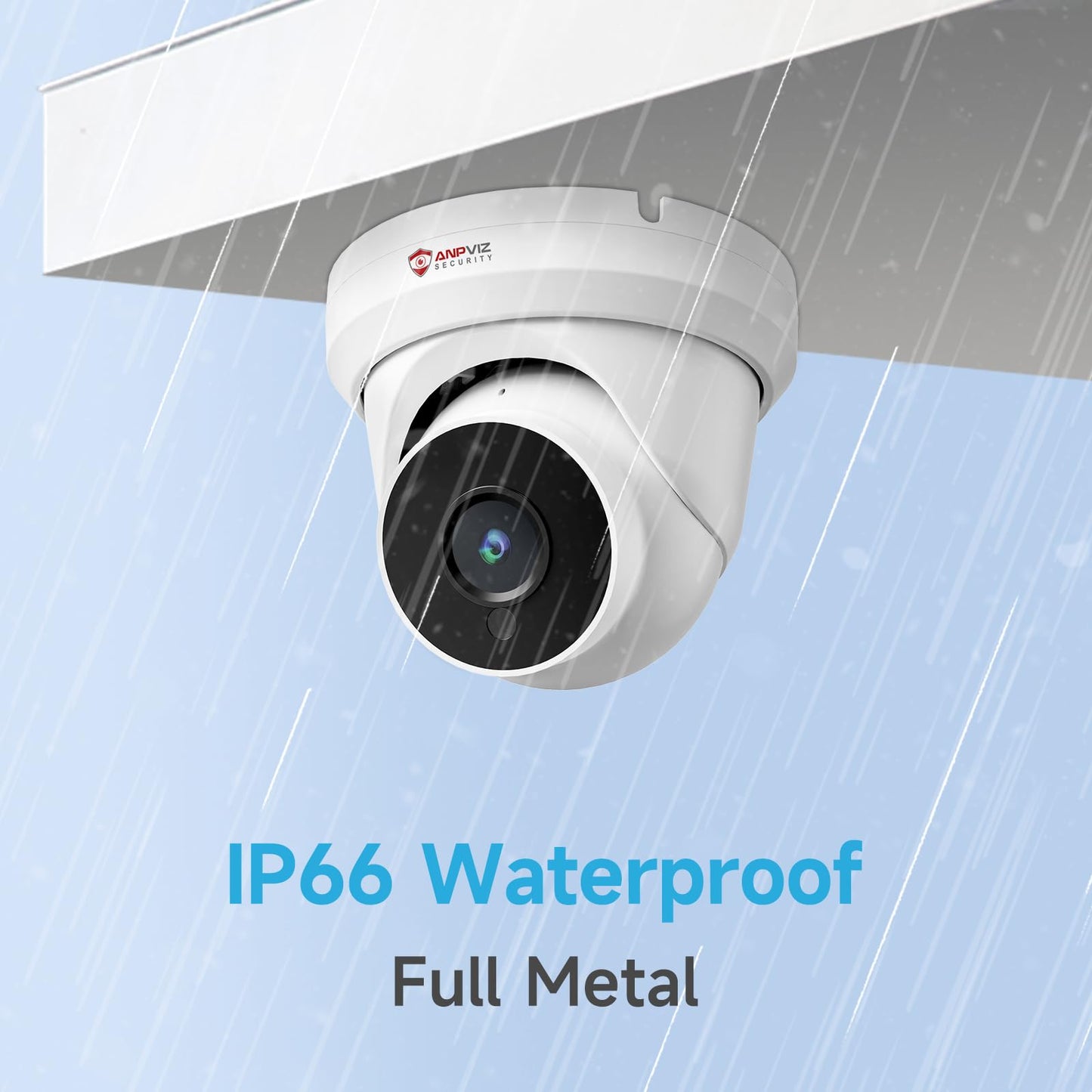 Anpviz 4MP PoE IP Turret Camera with Microphone/Audio, IP Security Camera Outdoor Indoor, Night Vision 50ft, Waterproof IP66, 108° Wide Angle 2.8mm Lens, 24/7 Recording, NDAA Compliant (U Series)