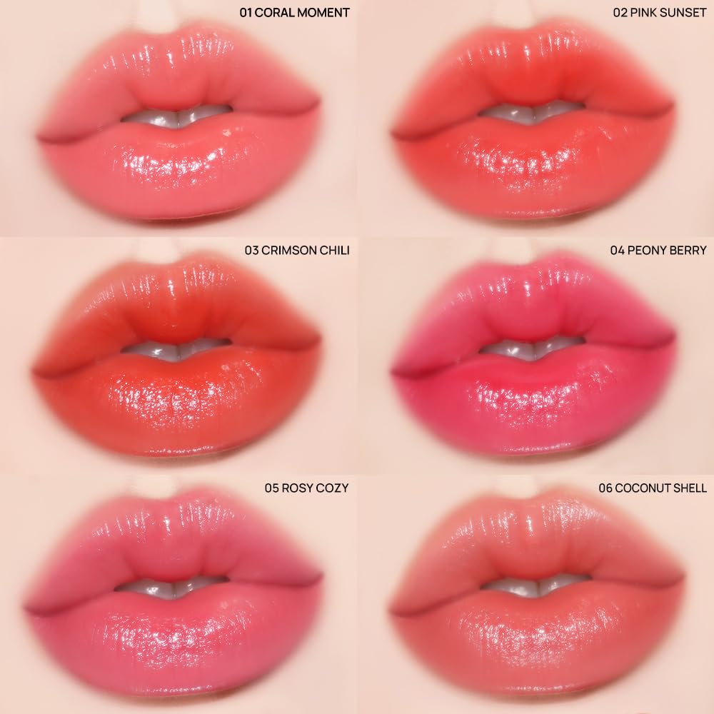 YNM Candy Gloss Balm 3g (03 CRIMSON CHILI, 3g) (+9 colors) K-beauty, Tinted, Color Lipstick Balm, Glossy, Moisture, korean, Jello lips, Non-Sticky and Long-lasting