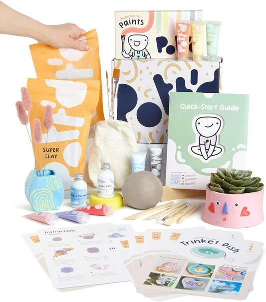 Pott'd Air Dry Clay for Adults. Beginners Home Pottery Kit for Adults. DIY Craft Kit for Adults. Kit Includes: Air-Dry Cla...
