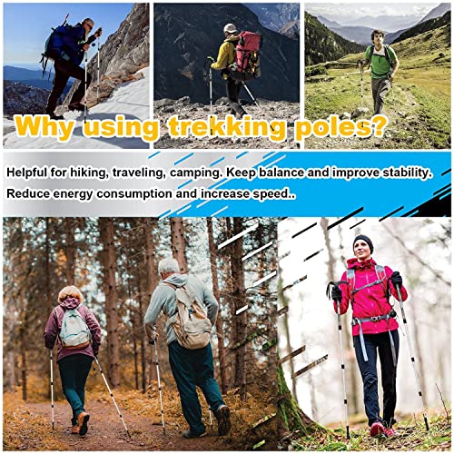 Aluminum Alloy Quick Lock Trekking Pole Anti-Shock Walking Stick Adjustable Cane Crutch for Mountains Trekking Hiking,Ultr...