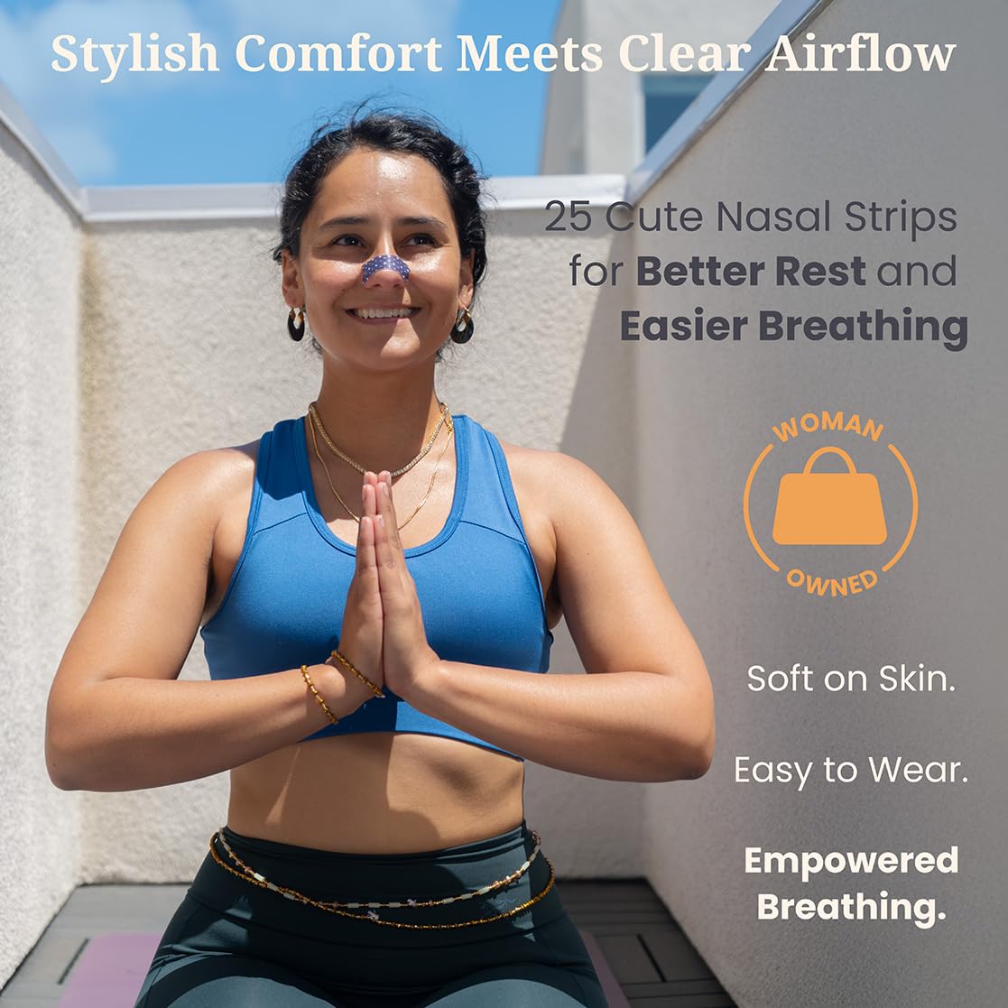 Breezys Nasal Strips | Cute Nose Breathing Tape for Better Sleep, Anti Snoring Solution, Nasal Congestion Relief - Extra Strength and Comfortable Universal Fit | 25 Ct (Starry Night)