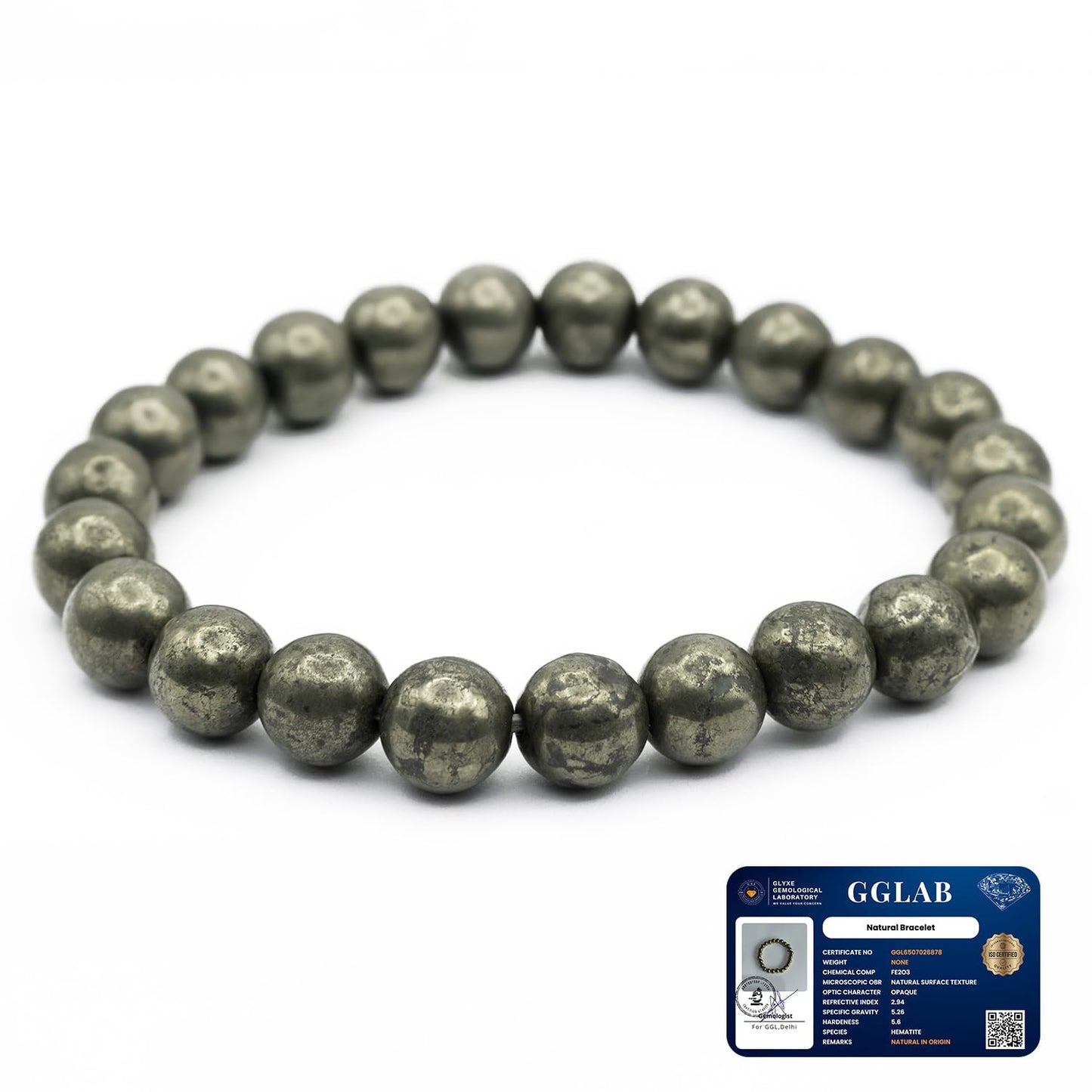 Astrotalk Raw Pyrite Bracelet | Certificate of Authenticity | Attracts Money and Boost Confidence | Astrology Bracelet for Men a