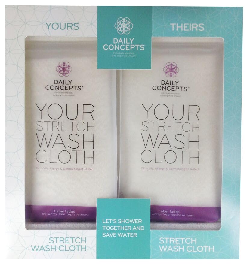 Daily Concepts - Daily Stretch Wash Cloth Refill for Whole Body Exfoliation, Stretches Upto Three Times its Size, Vigorous Textu