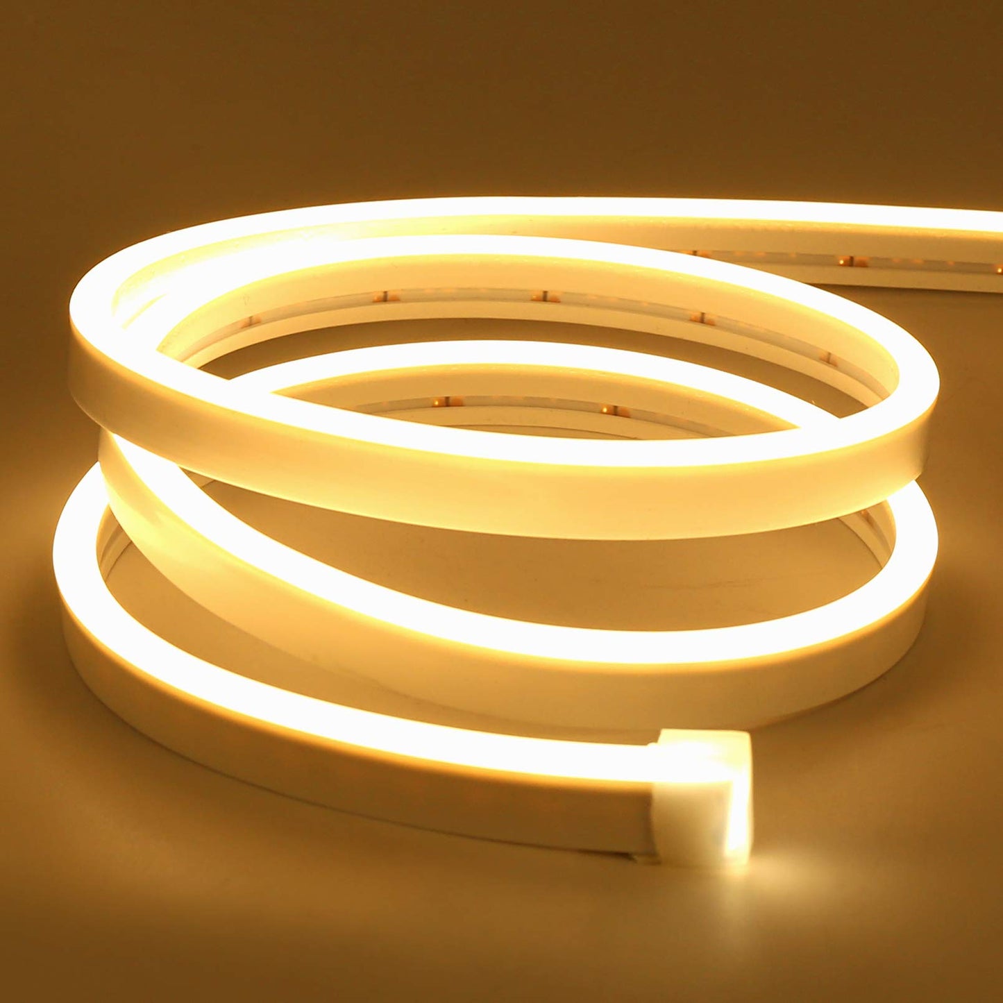 Lamomo LED Neon Flex Strip, 16.4ft Warm White, Waterproof Silicone Rope Light for Indoor/Outdoor Decoration