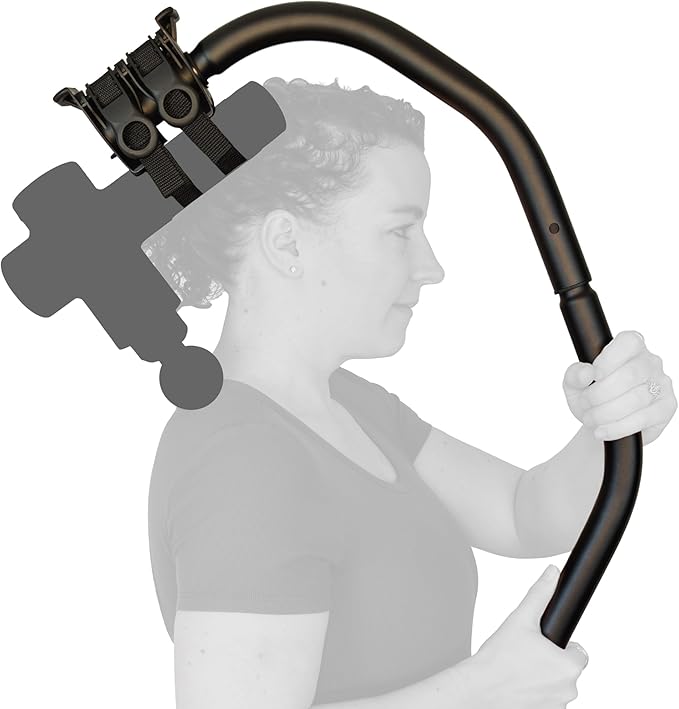 BackBadger Flex Massage Gun Holder for Hard to Reach Areas, Adjustable Ergonomic Handle, for Full-Body Muscle Pain Relief ...
