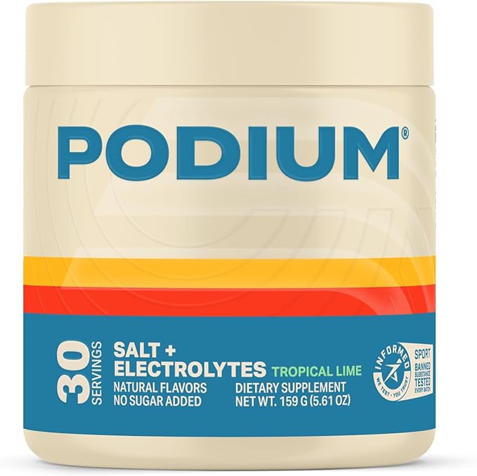 Podium Nutrition Training Salt + Electrolytes Powder, Tropical Lime, Post Workout Hydration & Muscle Recovery Support, Ele...