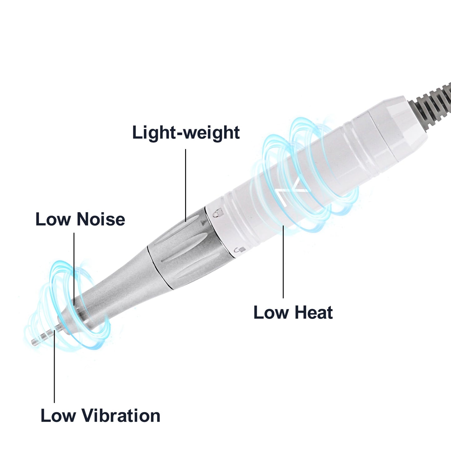 M - Mase 35k RPM Coreless Motor Handpiece Nail E-File - Handpiece Only (Handpiece - White)