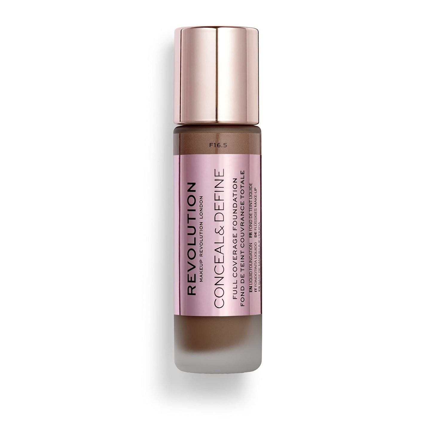 Makeup Revolution Conceal and Define Concealer, Full Coverage & Matte Finish, C17.5 for Dark/Deep Skin Tones, Vegan & Cruelty-Fr
