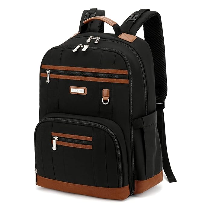 Diaper Bag Backpack, Large Baby Nappy Bags with Portable Changing Pad for Boys and GirlsMultifunction Travel Baby Bag for Moms Dads, Shower Gifts Waterproof and Stylish，Black