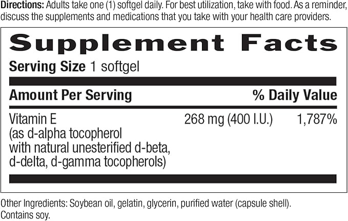 Country Life Natural Vitamin E-Complex - Support Immune Health - 400 IU Softgels with Four Tocopherols - Powerful Antioxidant for Oxidative Stress - Vitamin E Oil for Skin - 90 Softgels