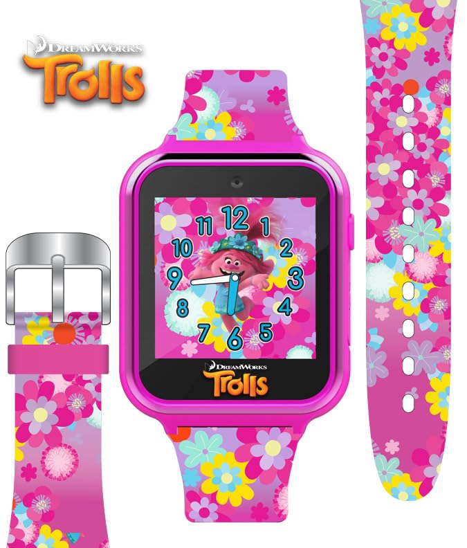Dreamworks Trolls World Tour Kids Smartwatch With Selfie Video Camera Alarm Stopwatch Games Voice Recorder Calculator Step Calor