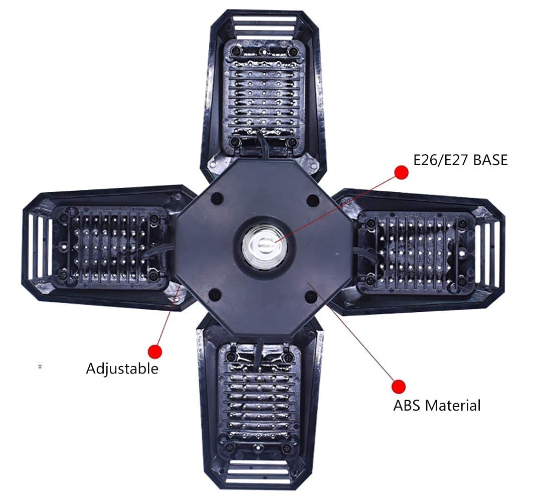KONPWAY 2 Pack Deformable LED Garage Lights 12000 Lumen 120W Daylight A-1