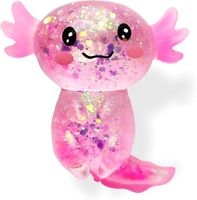 Axolotl Squishy Stress Relief Toy Glitter Fidget Toys Cute Malt Sugar Axolotl Toy Fidget Toys Adults Fidget Toy for Kids Y...