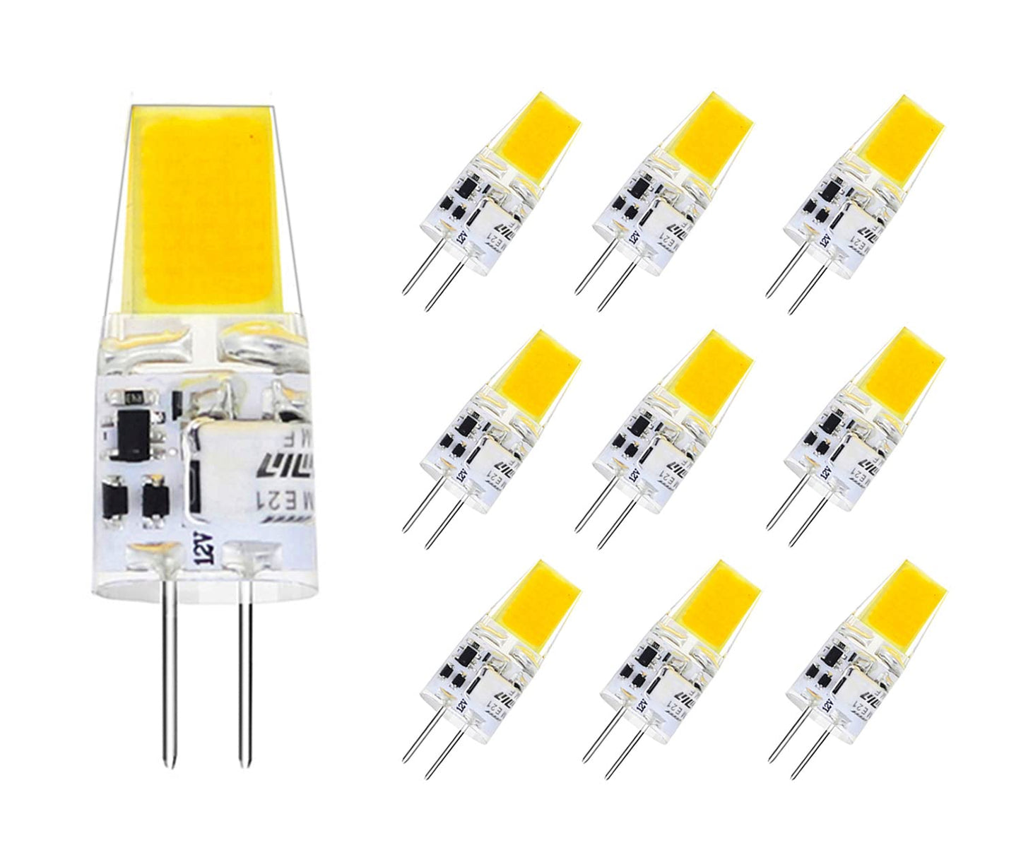 Greeogin G4 Led Bulb 12V  Jc Bi Pin Base Bulb 30 Watts G4 Halogen Bulb Replacement  Ac/Dc 12 Volts G4 Light Bulb For Landscape Lighting Natural White 4000K Non-Dimmable 10Pcs