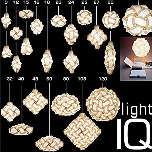 Lightingsky DIY Jigsaw Puzzle Lamp Shade Kit - XL 16 inch, Pink, Plastic, 15 Feet Hanging Cord