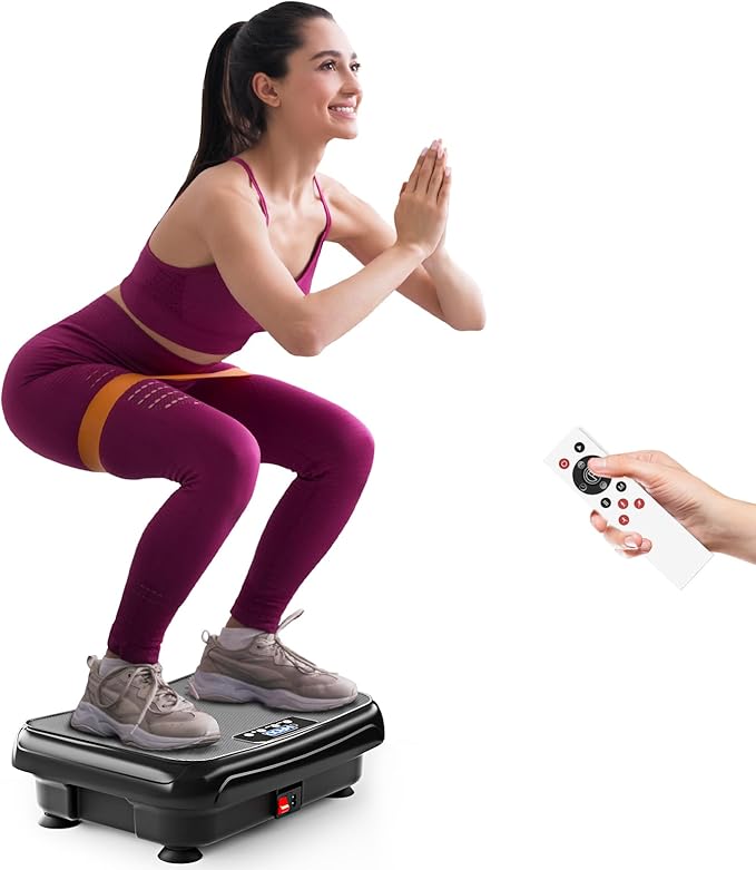 TISSCARE Vibration Plate Exercise Machine Mini Vibrating Plates for Lymphatic Drainage and Weight Loss, 400Lbs Capacity Fu...