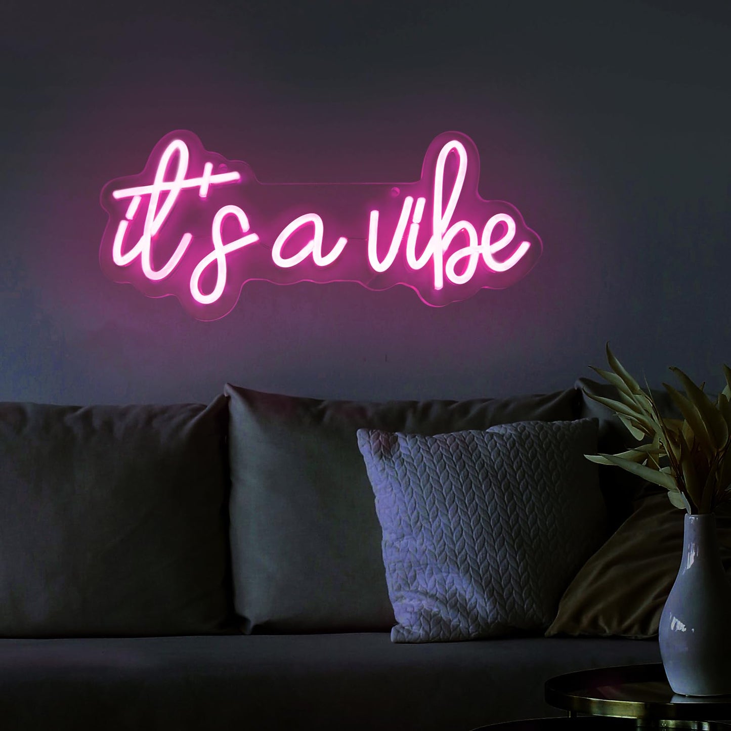 Moodlion ItS A Vibe Neon Sign  Neon Signs For Wall Decor  Neon Dimmable Pink Led Signs For Bedroom  Neon Light Up Signs For Home malt-inspired Bar Cafe Game Room Birthday Wedding Decorations Girls Boys Gifts