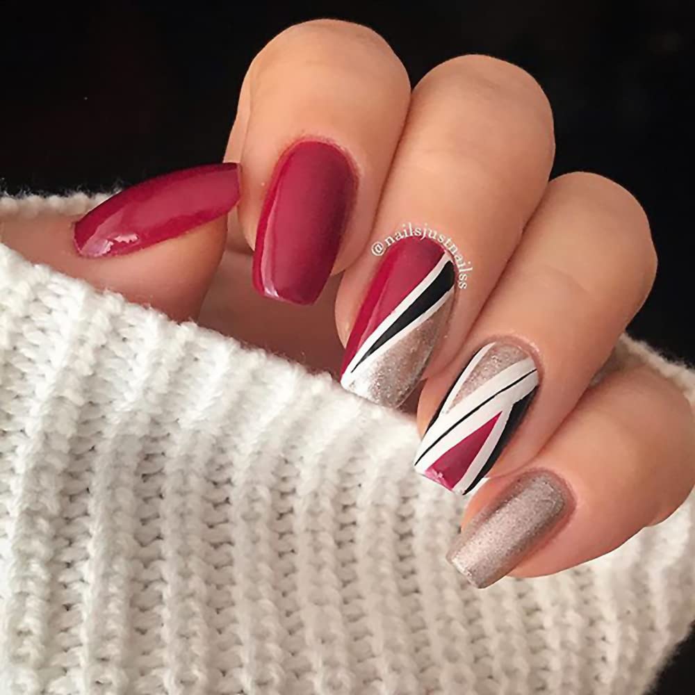 duri Nail Polish, 741 Serendipity, Attractive Maroon Red, Full Coverage, Shiny Finish, Quick Drying, Lasting, Easy to Apply, 0.4