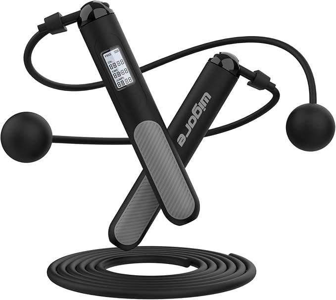 Jump Rope,Ropeless jump ropes weighted with counter for fitness,Home, Indoor or Outdoor exercise use,Workout,Crossfit,Gym,...