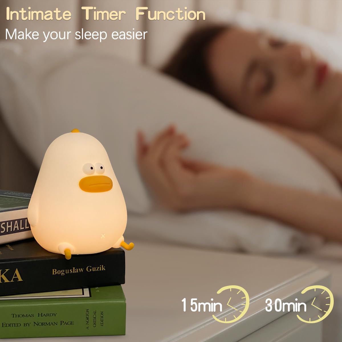 LEDHOLYT Night Light for Kids, Cute Silicone Chick Lamp, Kawaii Bedside Lamp for Bedroom, Soft Material, Chicke Color