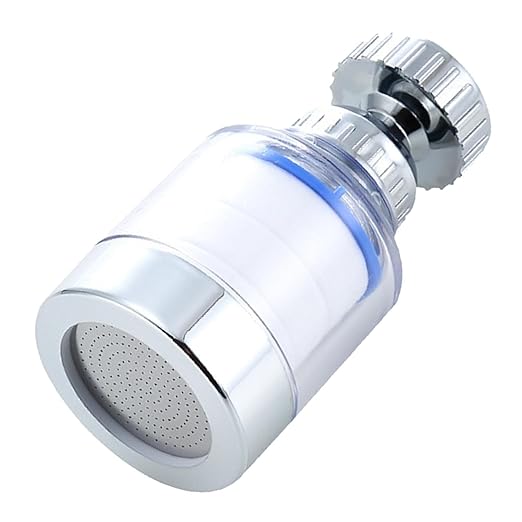 Silver Kitchen Sink Faucet Filter | Rotating Sink Faucet Water Purifier | Bathroom Sink Water Filter Faucet, 360-degree Rotation Multipurpose Water Filtering Device for Water Filtration and Softeners