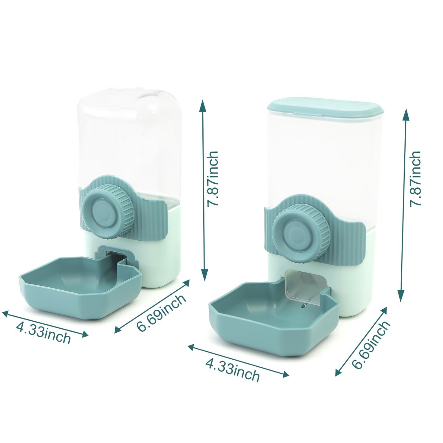 Chebet Automatic Gravity Pet Feeder Water Dispenser with Adjustable Hanging Hook - Large Capacity for Small/Medium Animals (Guinea Pigs, Cats, Rabbits, Hedgehogs, Ferrets) (Blue)