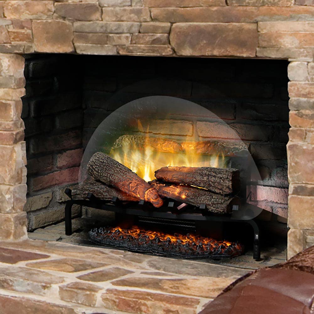 Dimplex Revillusion Electric Fireplace Log Insert - 25 Inch Faux Wooden Logs, Plug In Electric Heater + Glowing Ash Mat; Remote